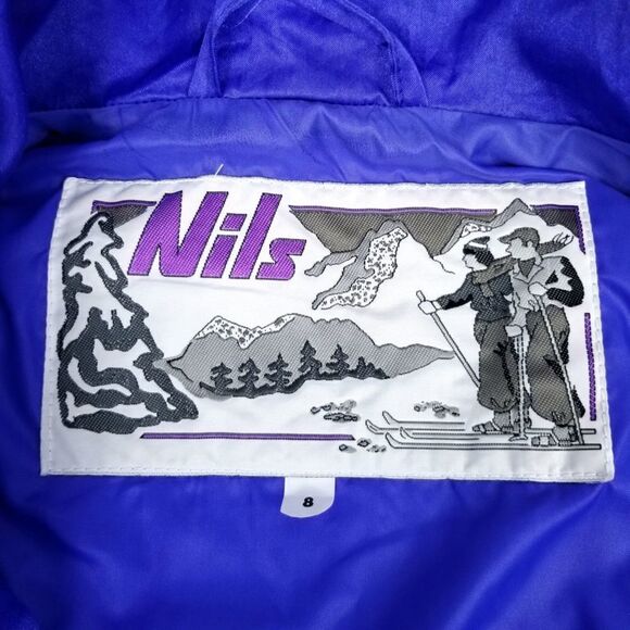 Nils Vintage Ski Royal Blue High Neck Winter Coat Snow Jacket 8 90s Y2K Gorpcore - Picture 9 of 9